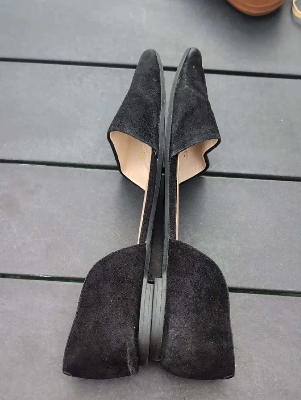 Nine West Black Pointed D'Orsay Suede Flats Size 8.5 - Picture 9 of 9
